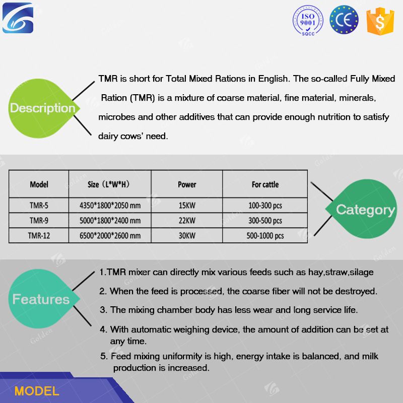China horizontal feed mixer TMR fodder mixer 