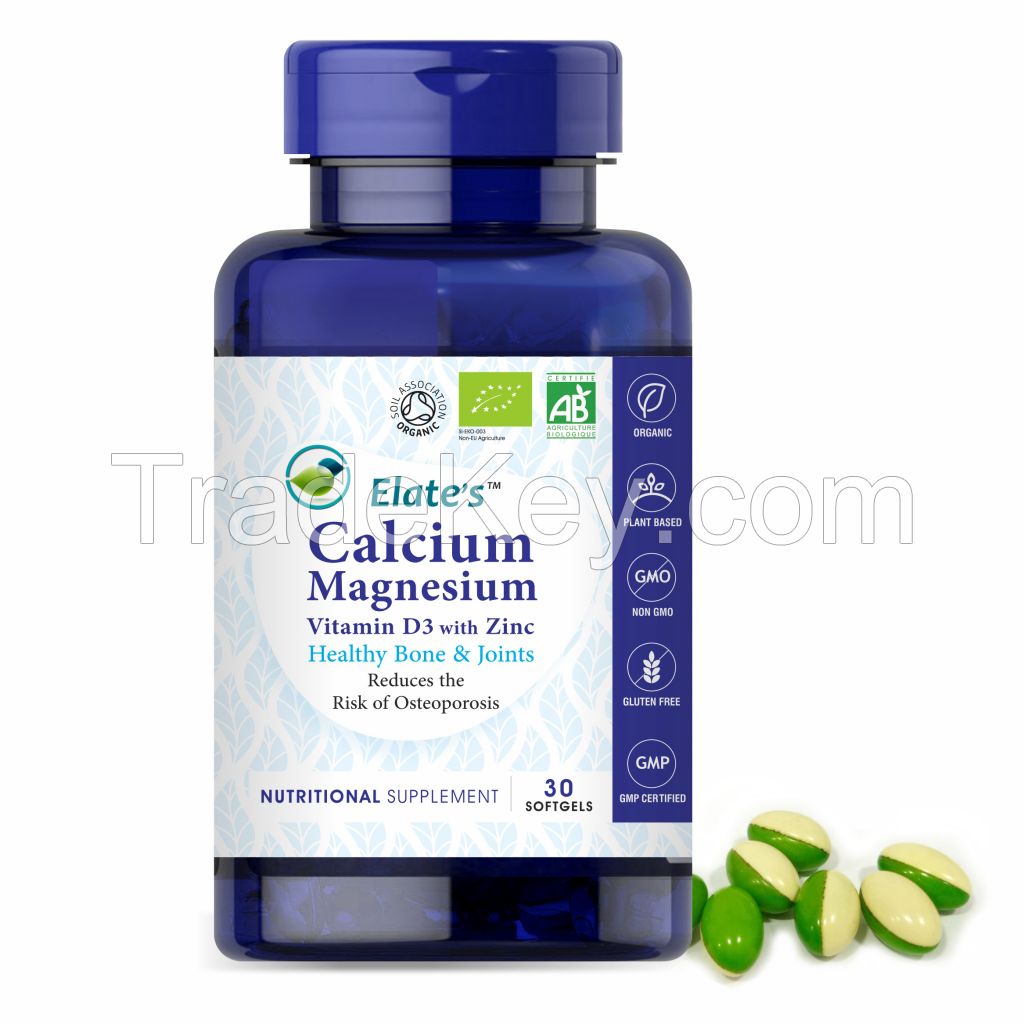 Elate&#039;s Calcium Magnesium Vitamin D3 with Zinc Healthy Bones &amp; Joints