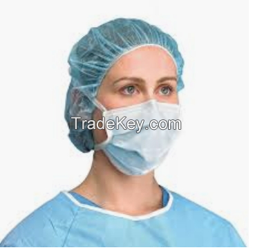 Surgical Gloves, Surgical Mask with Elastic Earloops, 3 ply blue