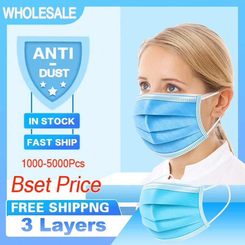 .In Stock DHL/UPS Fast Delivery Disposable Face Masks 3-Layer Nonwoven + Filter Cotton Masks Safety Masks Anti Dust Home Use Comfortable Mask