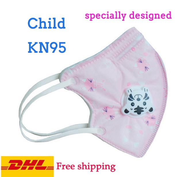 kids KN95 valves Face Mask anti dust N95 youth child Protective mask with breather Valve reusable children mask 4 Layer