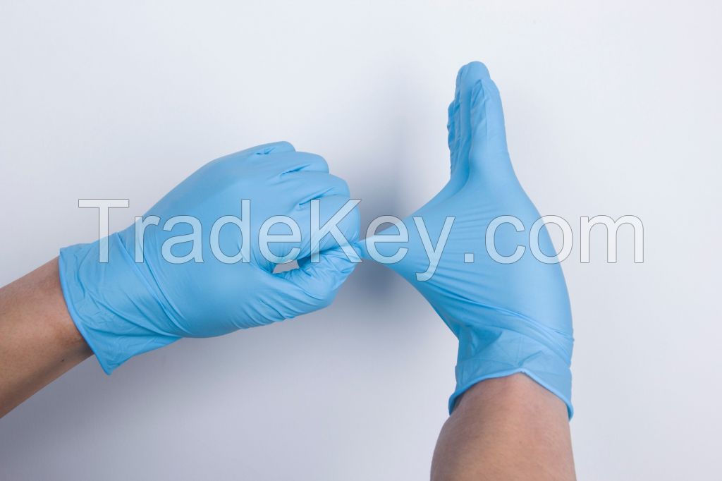 Powder free latex free nitrile black disposable gloves