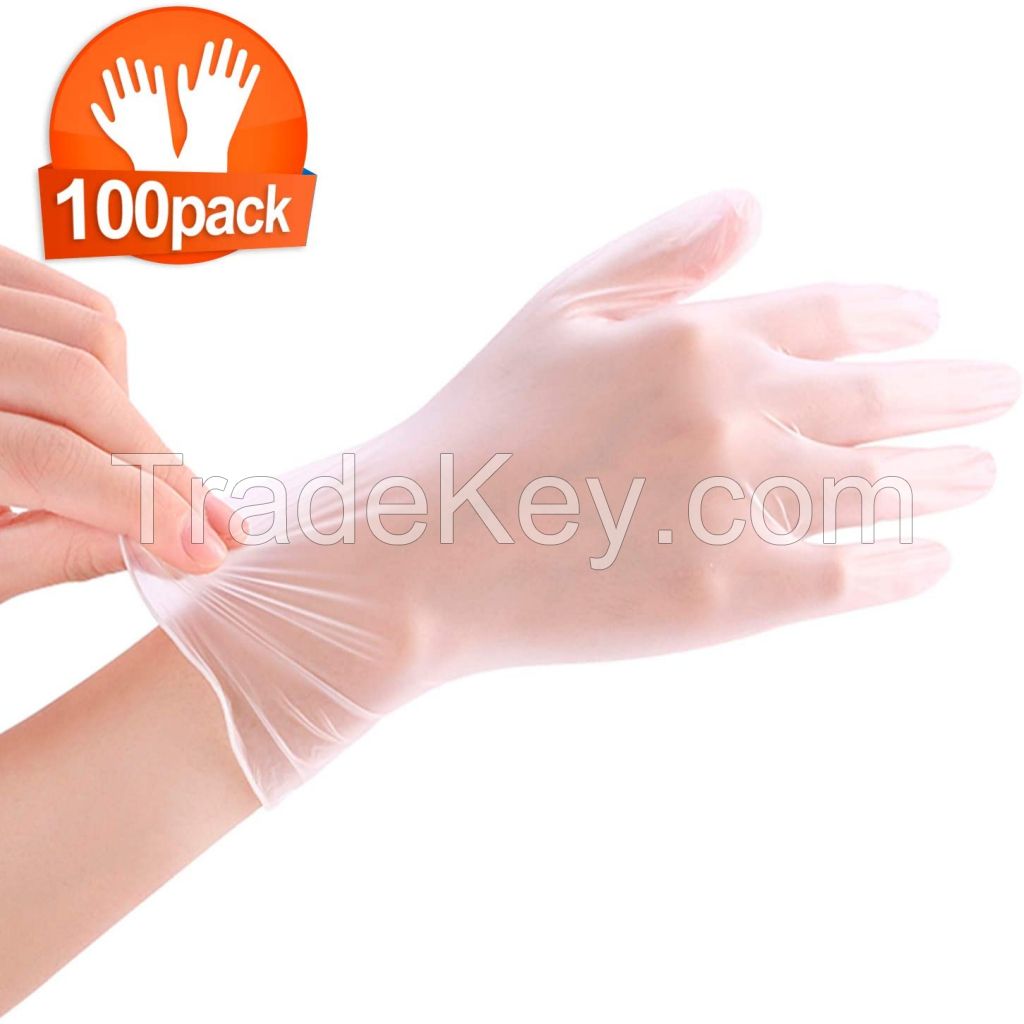 Cheap Medical Disposable Rubber Gloves Disposable Clear Vinyl Transparent Gloves - 4 mil, Latex Free, Powder Free, Disposable,