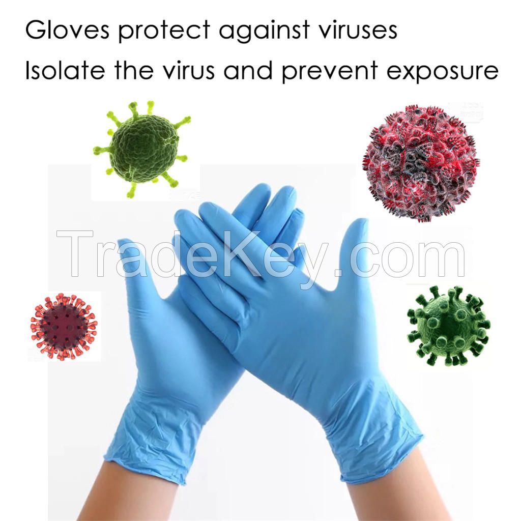 Powder free latex free nitrile black disposable gloves