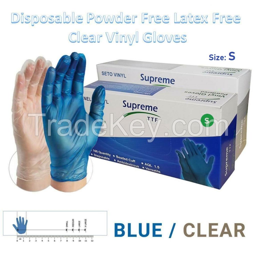 disposable vinyl gloves powder free examination cleanroom medical food grade 