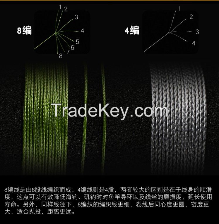 NTEC Strong Strength Multifilament Line Pe 4 Strand And 8 Strand And 9 Strand PE Braided Fishing Line For Japan Outdoor