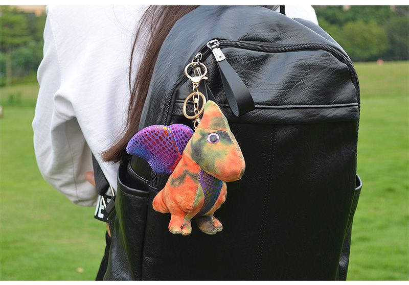 AYZTOY  dyed flower pterosaur ins vibrato trend bag jewelry riding clothing leather key ring plush pendant toy