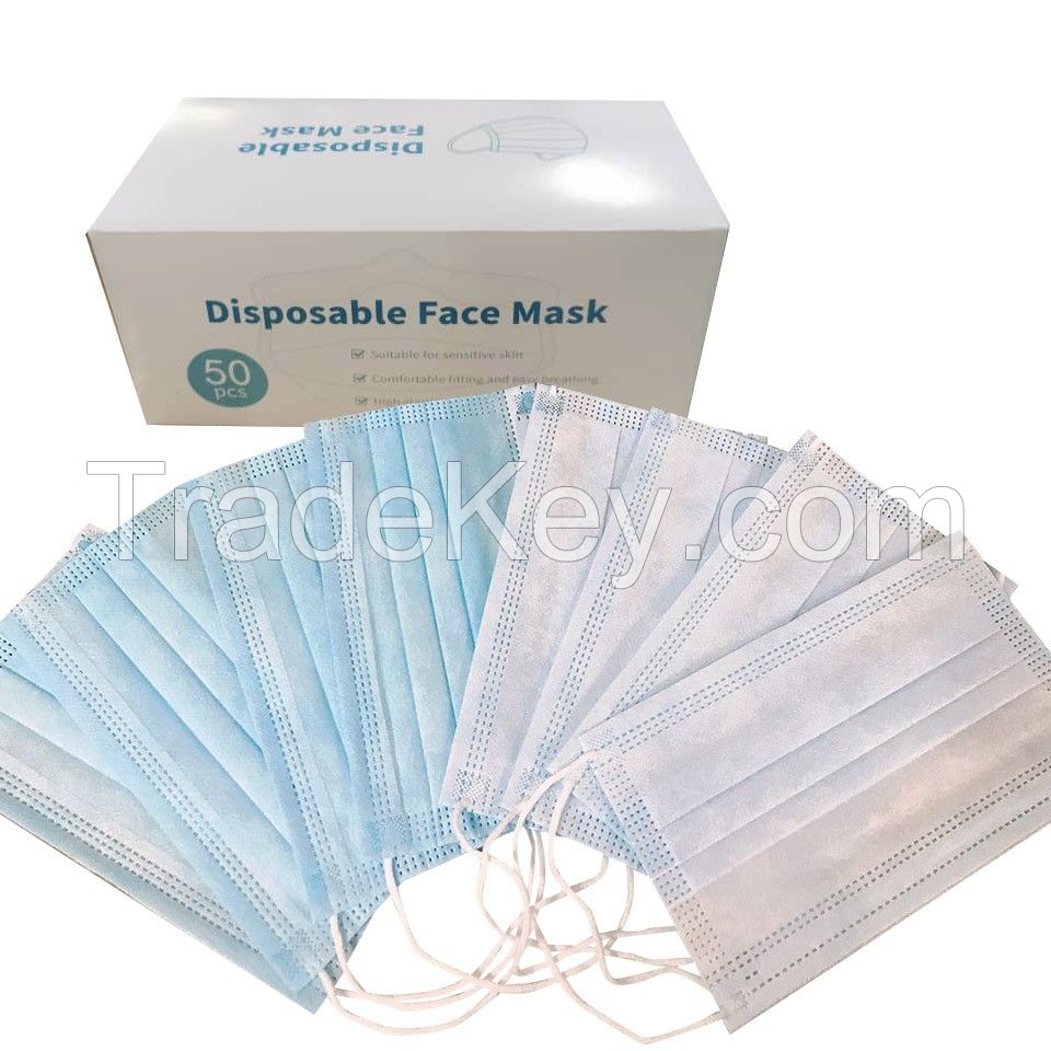 3ply earloop medical surgical sterile disposable medical mask face with English packing with CE mark 