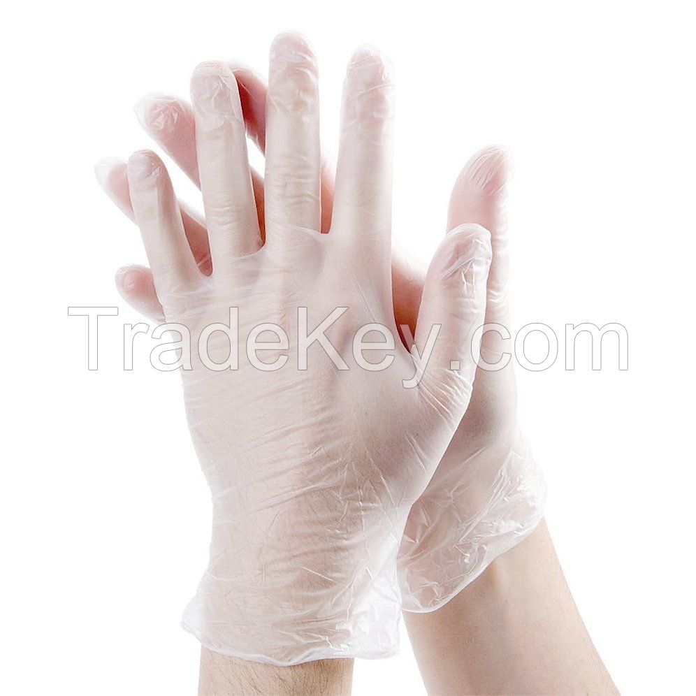 High Quality Powder Free Vinyl Transparent PVC Examination Gloves Disposable For Food