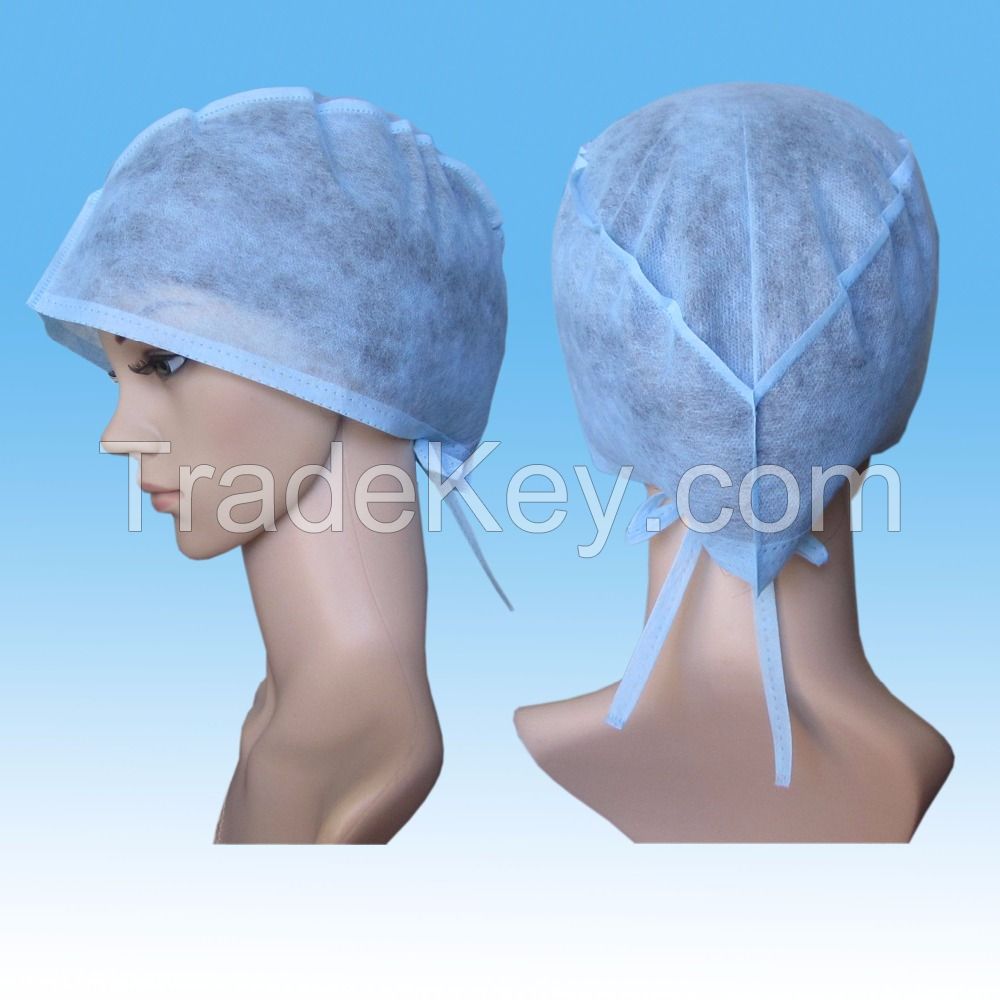 High end 100% cotton reusable surgical caps for sale 