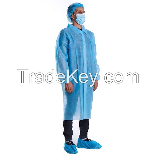 Non Woven Lab Coat Polypropylene Disposable Lab Coats 