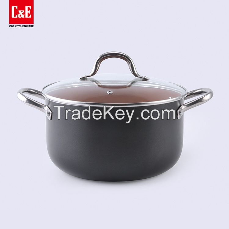 Aluminum non-stick best kitchen induction cooking pots. 8pcs cookware