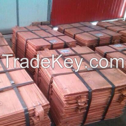 Factory price 99.97% 99.99% electrolytic copper cathodes