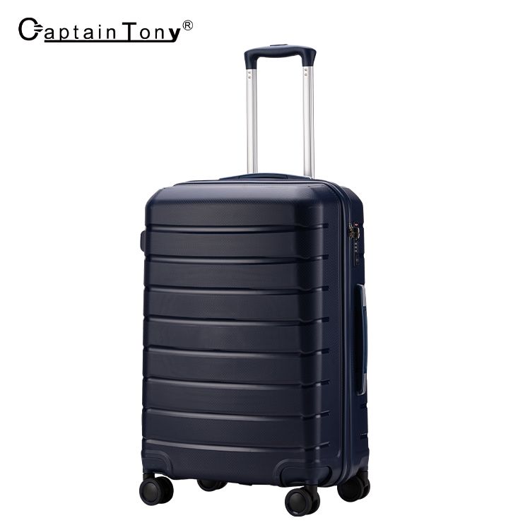 Factory offers high quality unbreakable PP suitcase TSA lock luggage