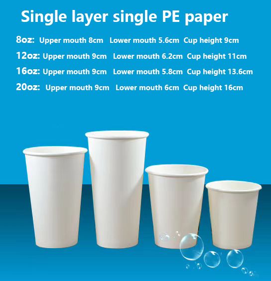 100% Biodegradable Disposable PLA Coated Coffee Paper Cup with lid