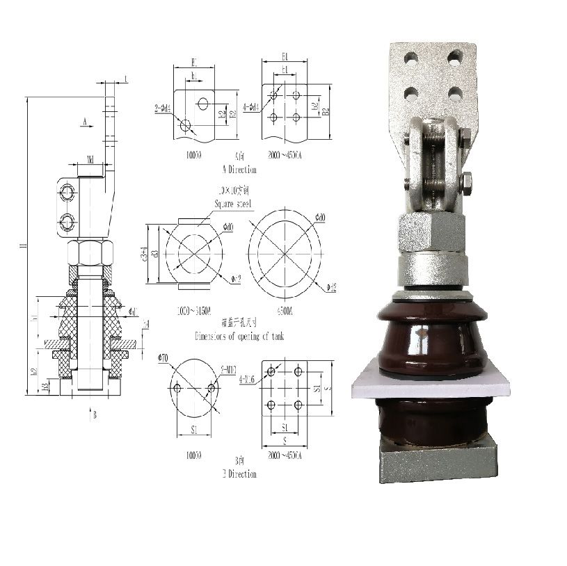 transformer bushing low voltage Transformer1KV 3150A Electrical Porcelain Insulator