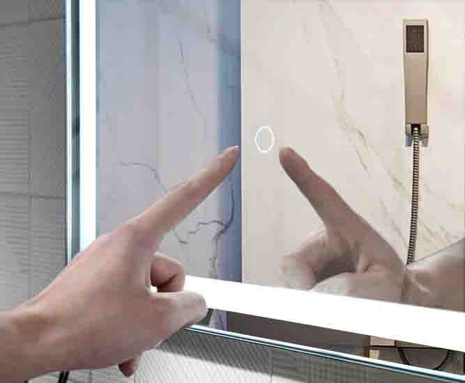 2020 color turning backlit bluetooth cosmetic cabinet bathroom mirror