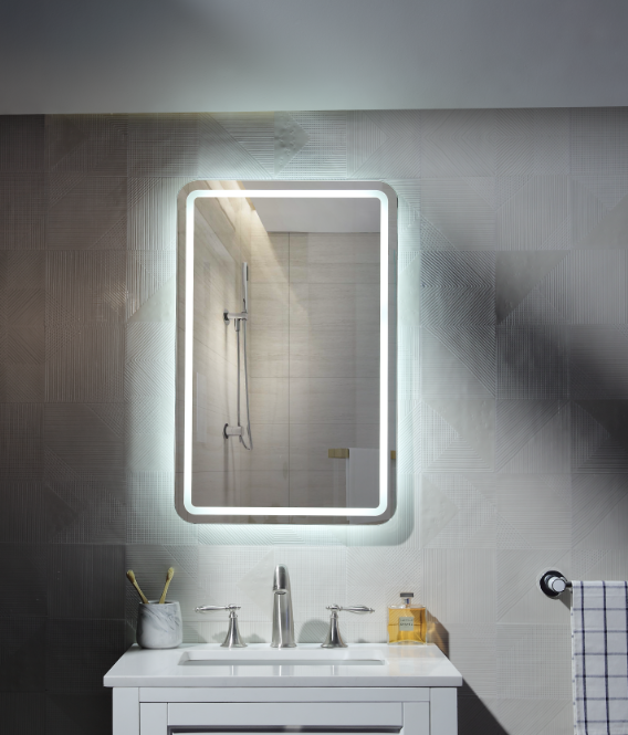 USB Wifi light vanity hotel Bathroom cabinet frameless Mirror