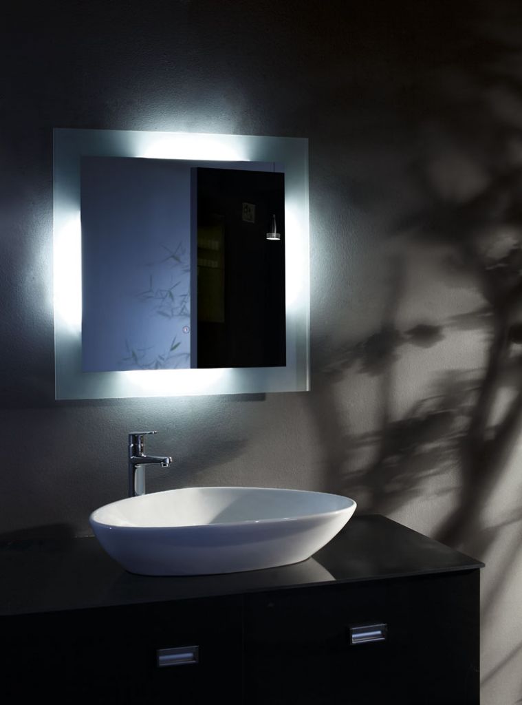 Square Art Vanity bluetooth Magnifying bath mirror wall mounted