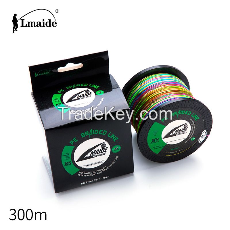  Wholesale price Super Strong fishing line PE colourful braided wire 8x colourful braided fishing line 16lb - 100lb