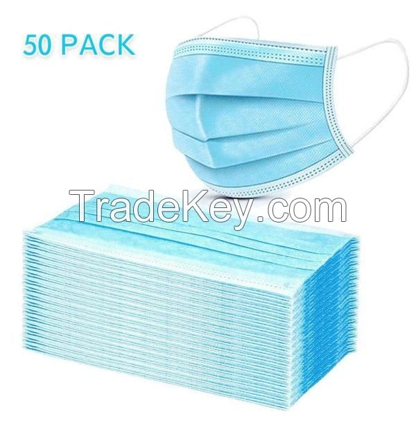 3 Ply Disposable Face Masks with Ear Loop