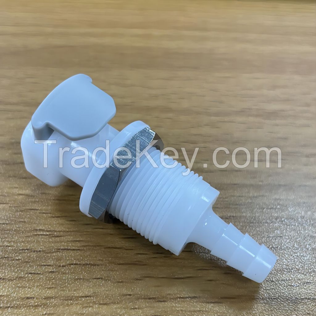 DSS 5/16'' POM Hose Fluid Connector Valved Body Plastic Couplings