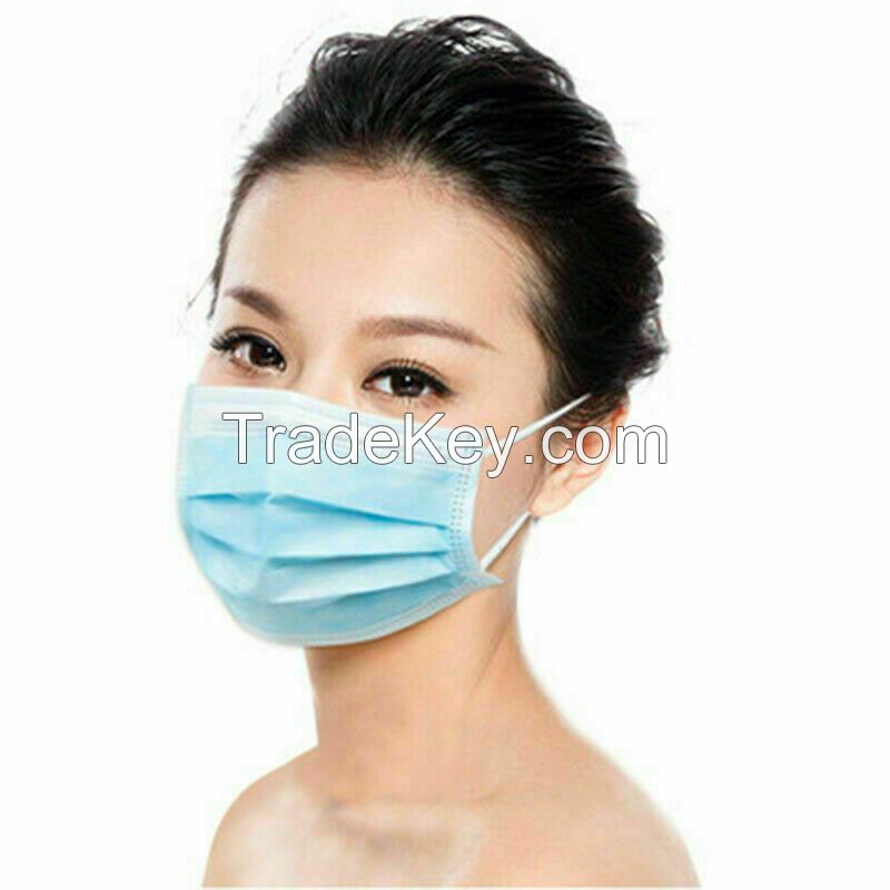 50 PCS Face Mask Medical Surgical Dental Disposable 3-Ply Earloop Mouth Cover