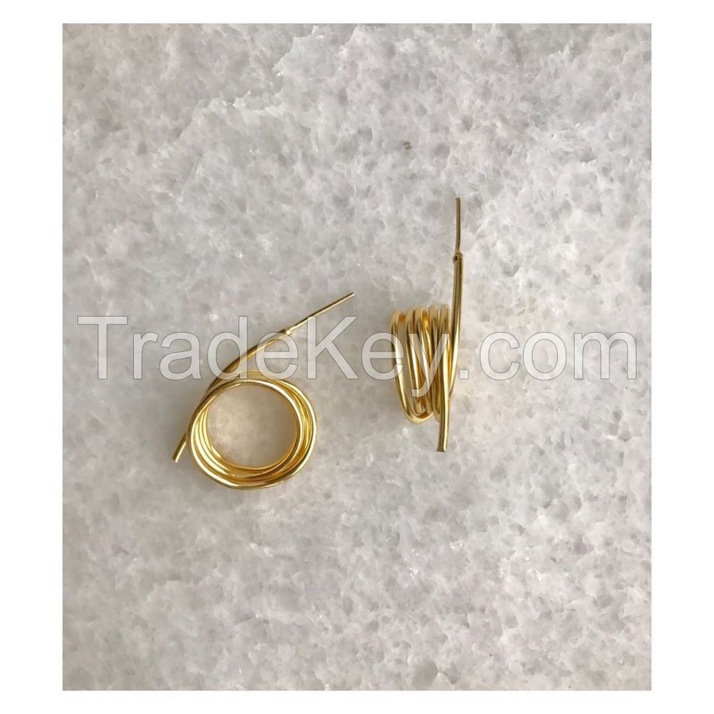 Handmade brass copper earrings for women girls antique tribal hammered polished gold finish factory wholesale cheap price