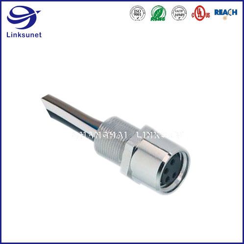 Screw Type M8 Metal Die-Casting Receptacle Female 3 Pin for industrial wire harness