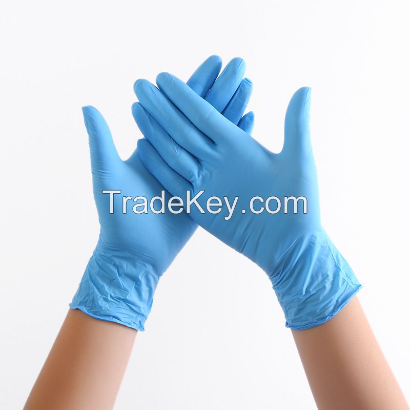 Examination Latex Gloves Nitrile Sky blue thicken Disposable Gloves