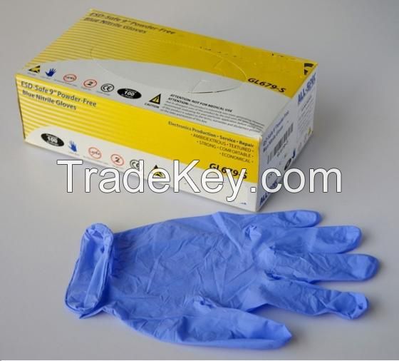 Disposable Nitrile Gloves / Nirtirle-Powder-Free-Medical-Gloves