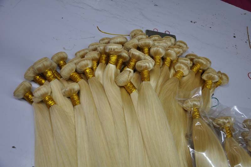 Grade 10A 613# Color hair Vendors Brazilian Human hair bundles 10 inch-28inch Hair weft