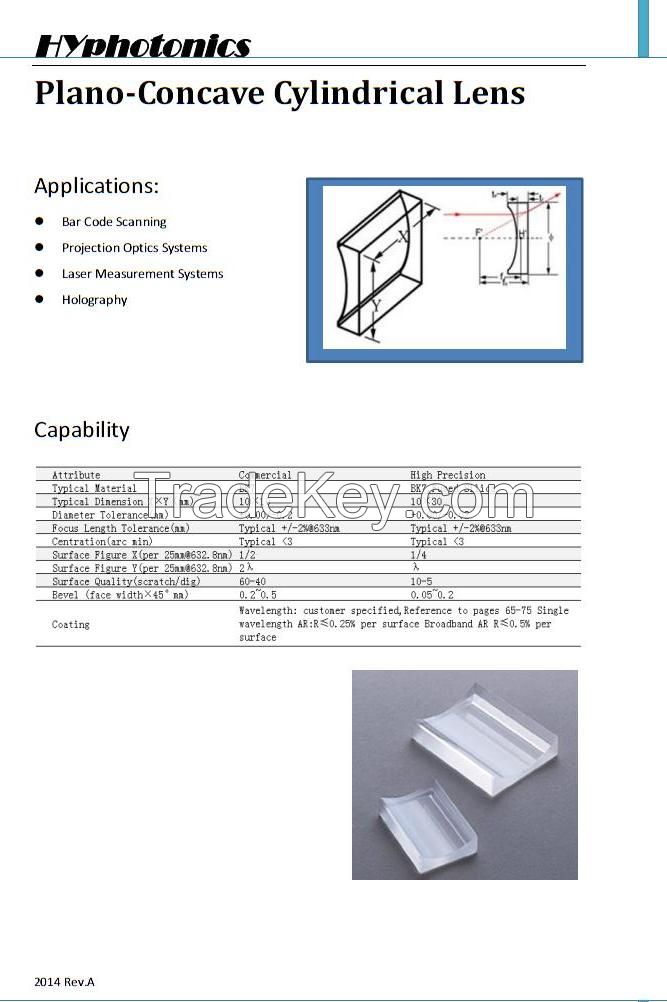 Plano Concave Cylindrical Lens