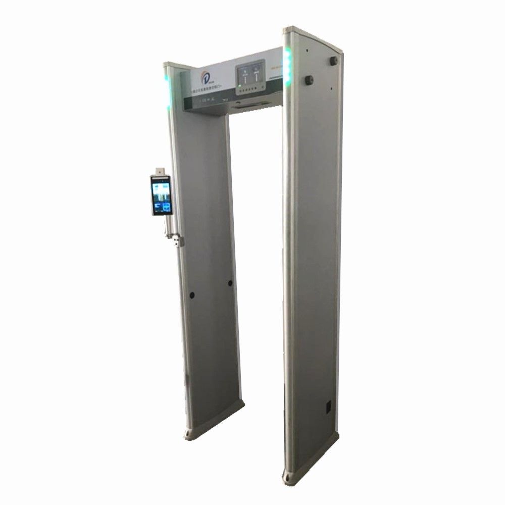 Thermal Detector Gate. Walk Through Metal Detector With Face Recognition &amp;  Infrared Thermometer