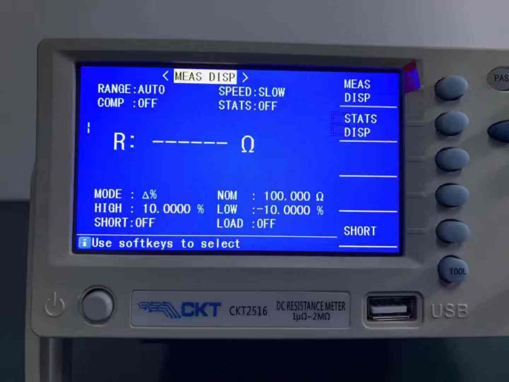 CKT2516 Micro Ohm Meter DC Resistance Meter for Low Resistance 1micro ohm-2Mohm Measurement Range