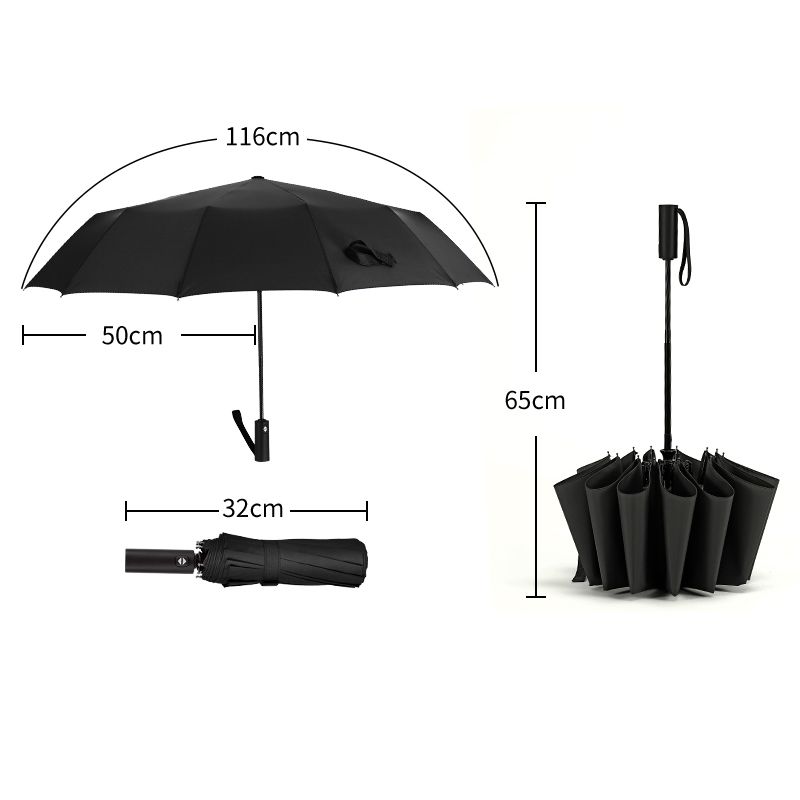 stock customized 12K automatic UV coated fold umbrella with print logo