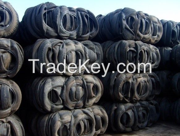 Used Waste Tires Tyre Scraps / Baled