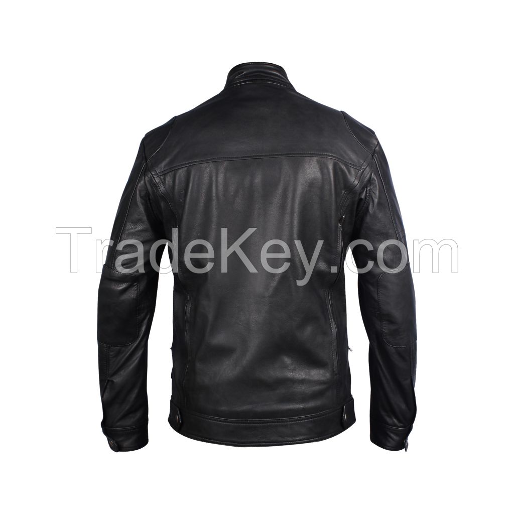 Mens cow hide leather jacket