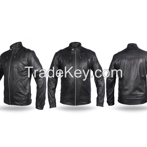 Mens cow hide leather jacket