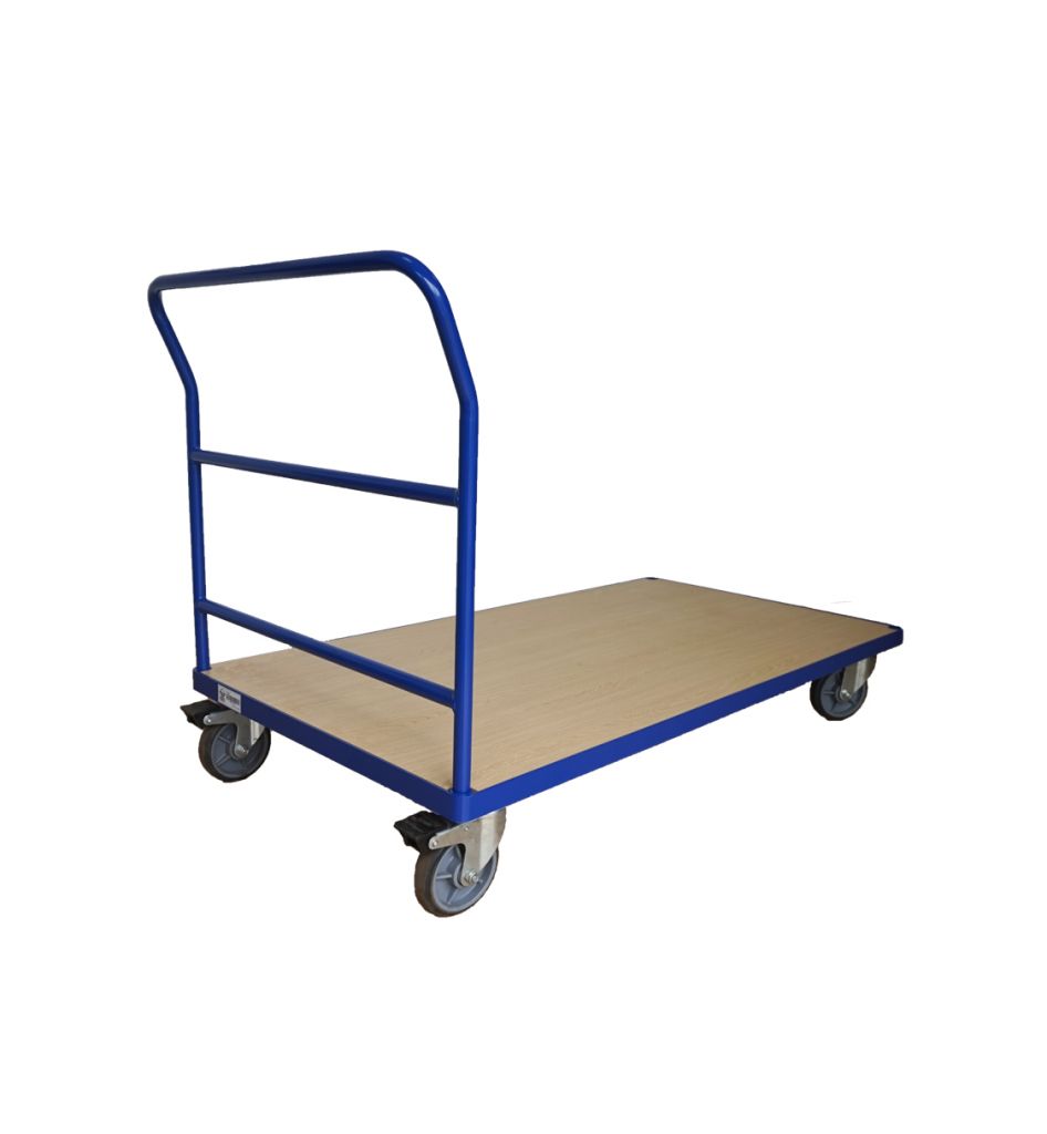 1102 Lbs 60&quot;x30&quot; Steel Bound Wood Deck Platform Truck 6&#039;&#039; PU Wheel