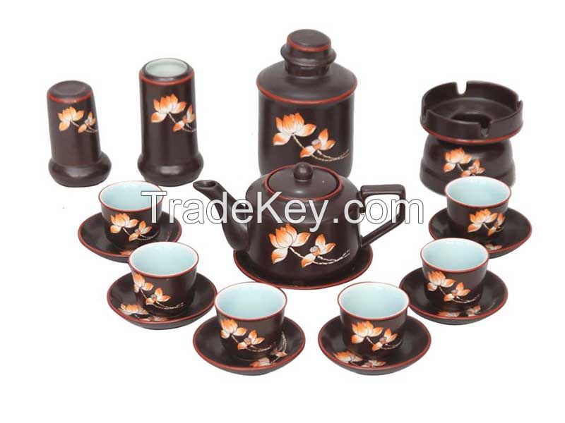 Tea set , Bat Trang pottery and tea set - Bat Trang Olympia 