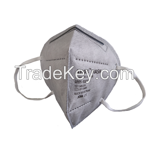 AN95 KN95 respirator mask 5 ply (no valve, grey) CE Certified Made in Vietnam