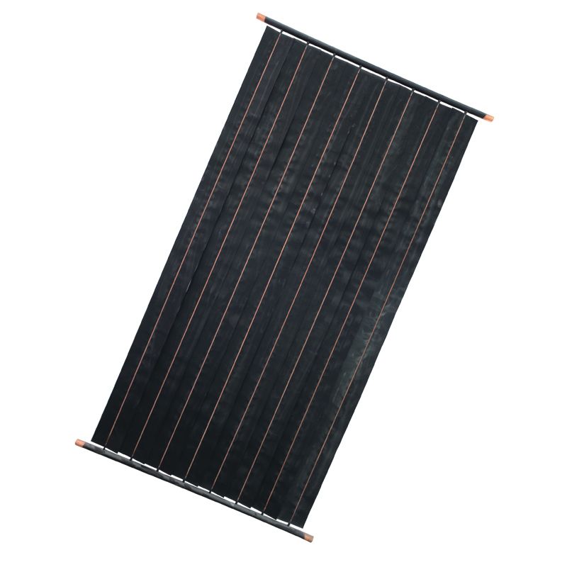 Black flat plate solar collector for water heating