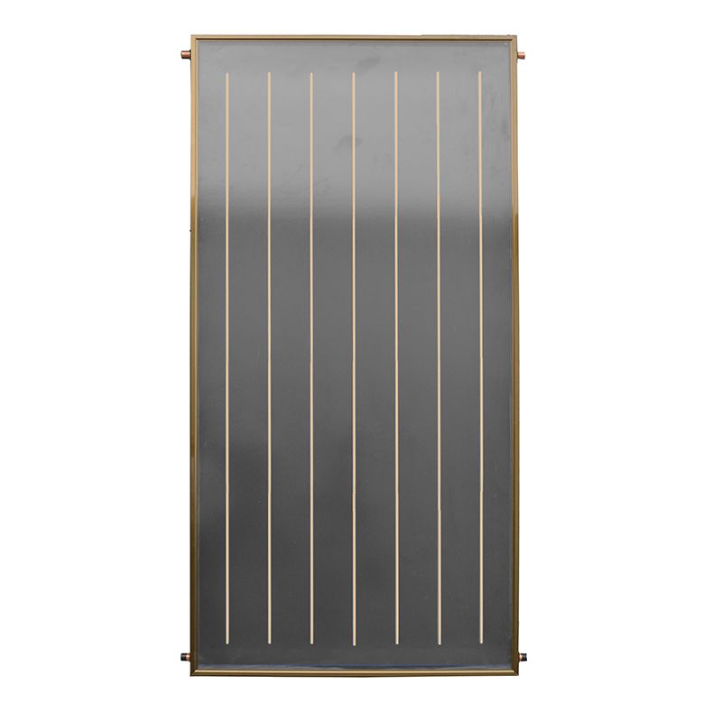 Black flat plate solar collector for water heating