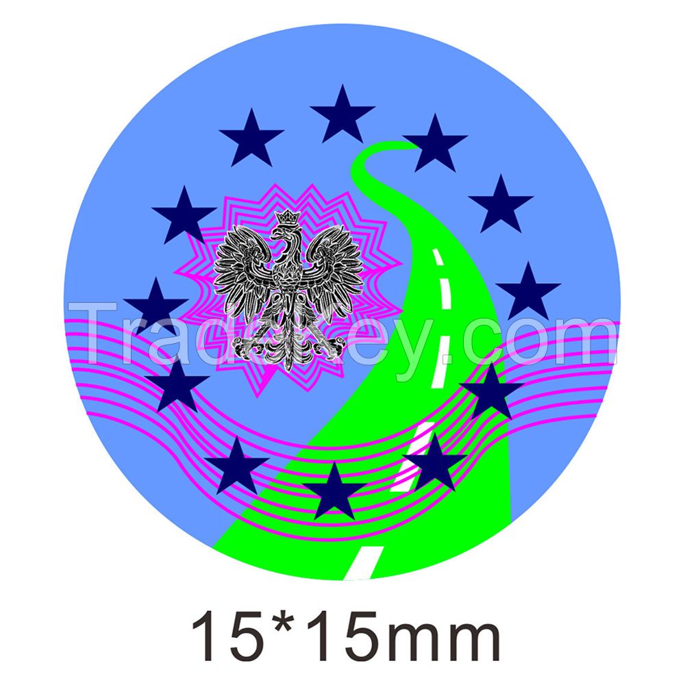 Anti-Counterfeiting Transparent Round Overlay Hologram Sticker with Custom Logo