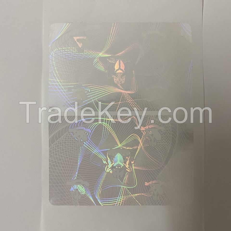 86*54mm Clear Transparent Custom Adhesive Hologram Overlay Sticker for ID Cards