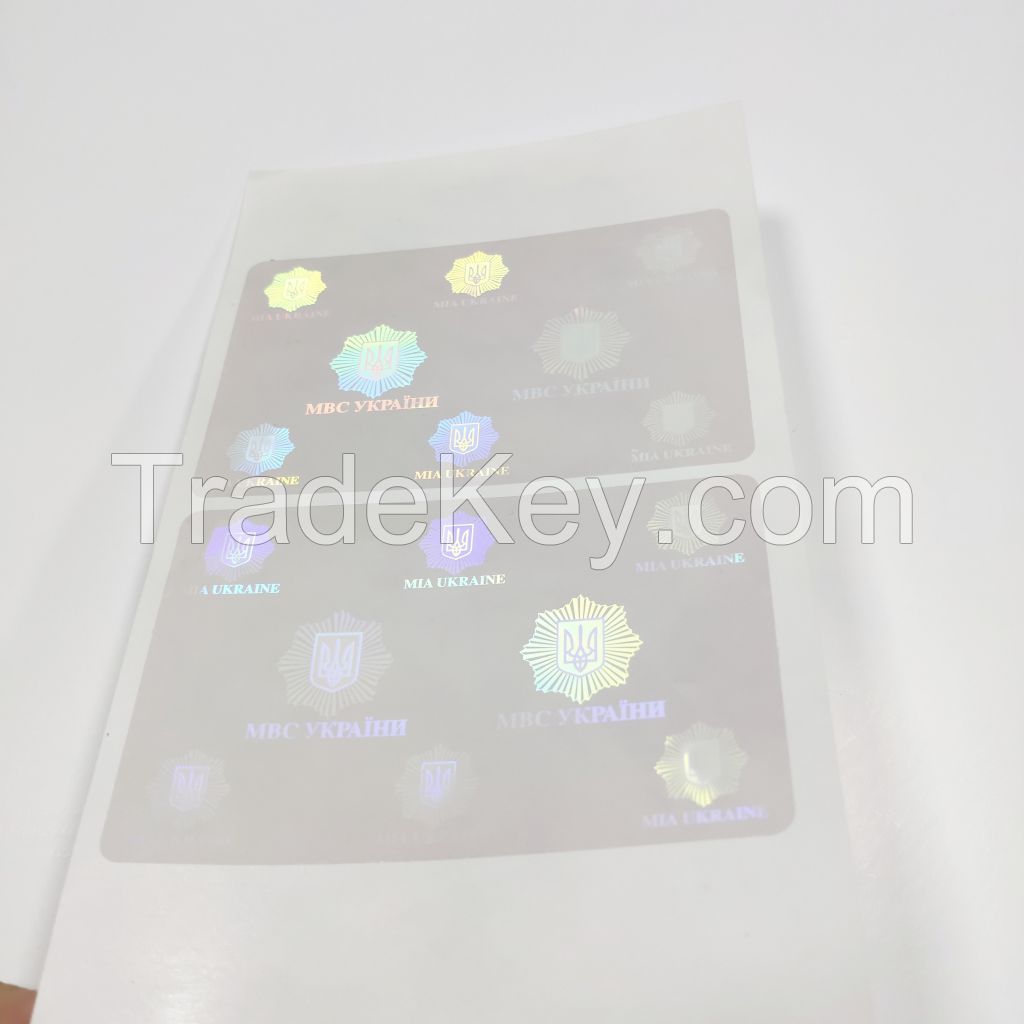 Customized ID Card Driver License Transparent Hologram Overlay Sticker Lamination Film