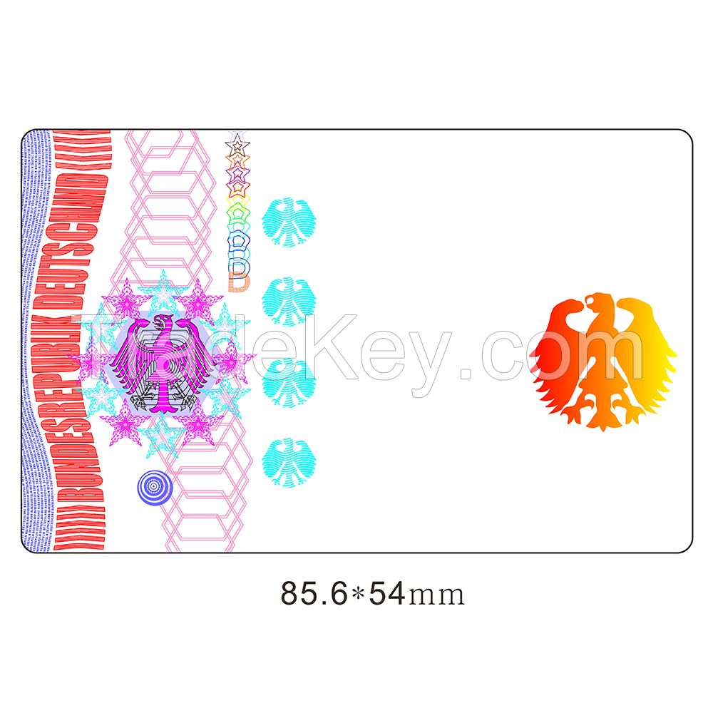 Customized ID Card Driver License Transparent Hologram Overlay Sticker Lamination Film