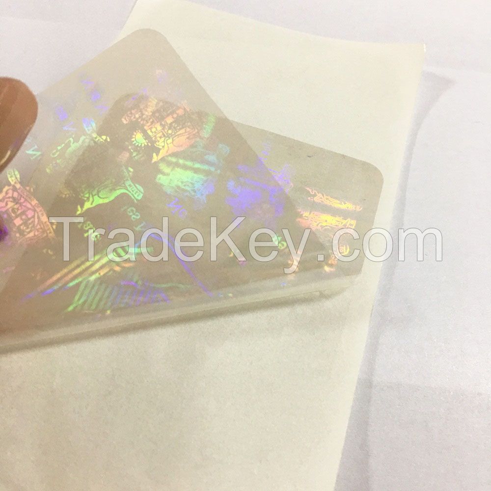 Transparent Clear Hologram Laminated ID Cards Film Overlay Holographic Sticker Overlay