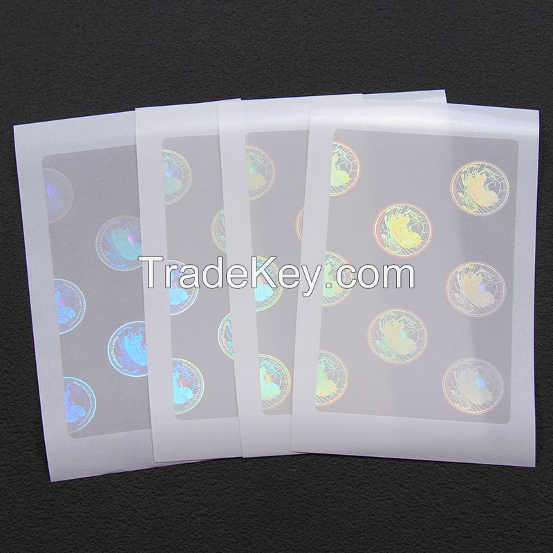 86*54mm Clear Transparent Custom Adhesive Hologram Overlay Sticker for ID Cards